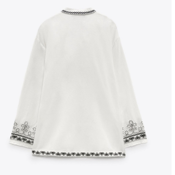 NWT Zara Embroidered Tunic Top, Size S - Picture 5 of 7